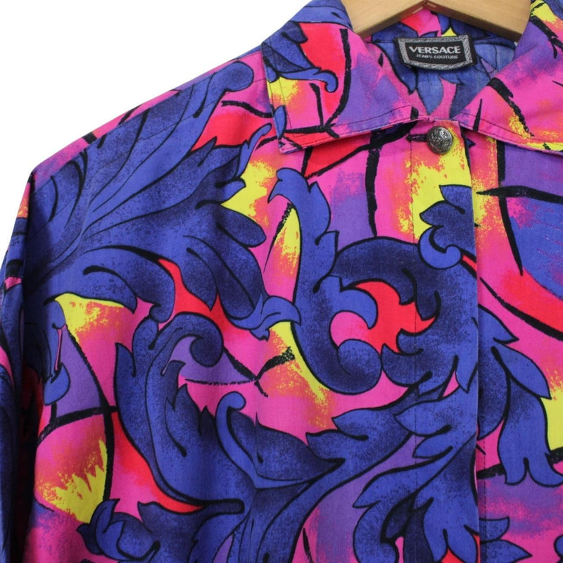 Vintage Versace Jeans Couture Multicoloured Long Sleeve Cotton Shirt