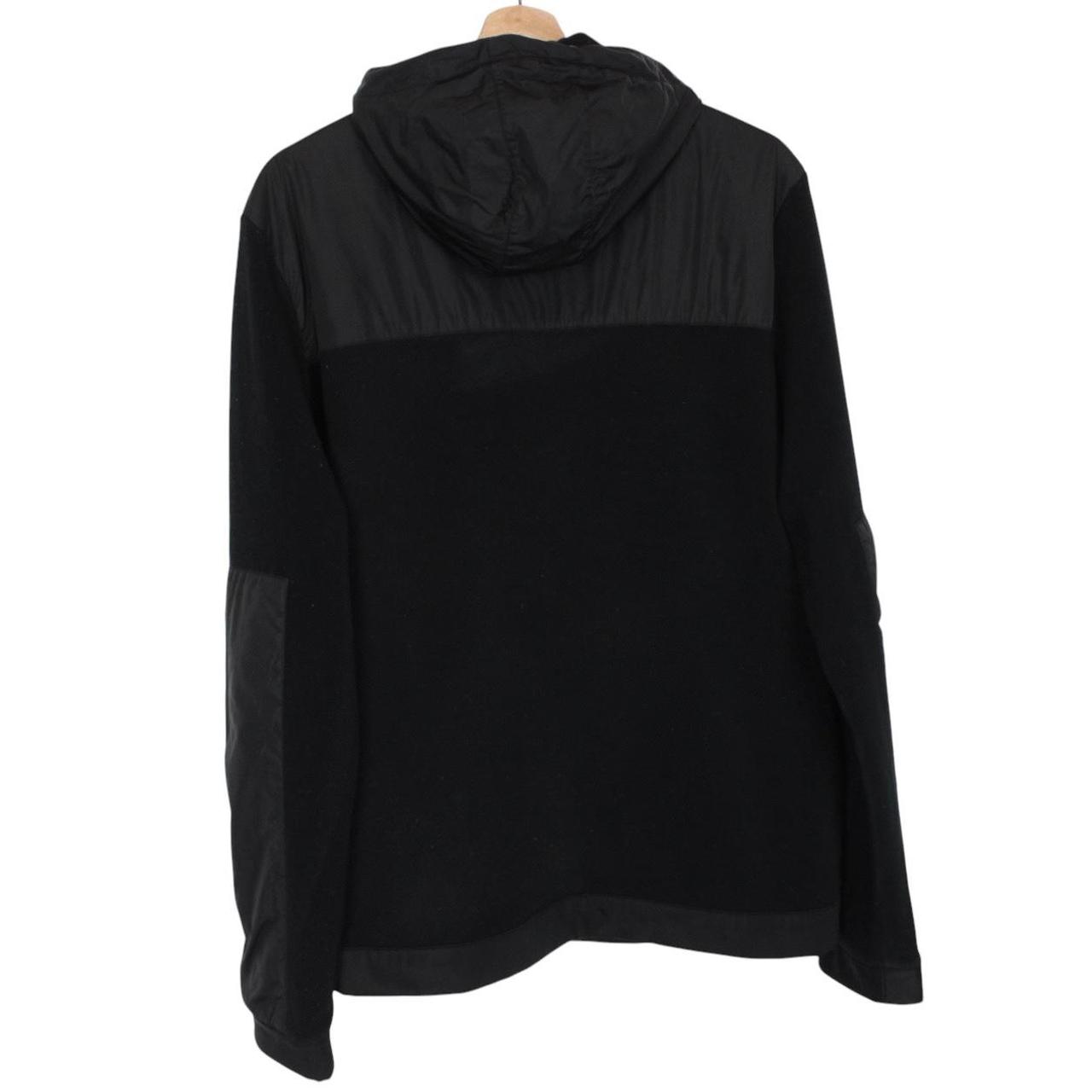 Prada Sport Black Full Zip Nylon Hooded Fleece Jacket