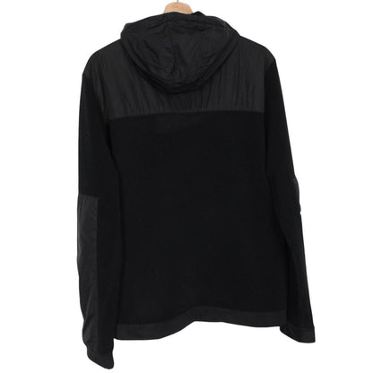 Prada Sport Black Full Zip Nylon Hooded Fleece Jacket