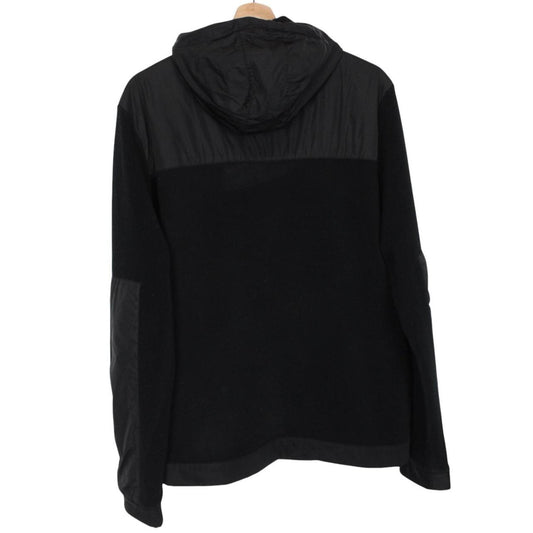 Prada Sport Black Full Zip Nylon Hooded Fleece Jacket