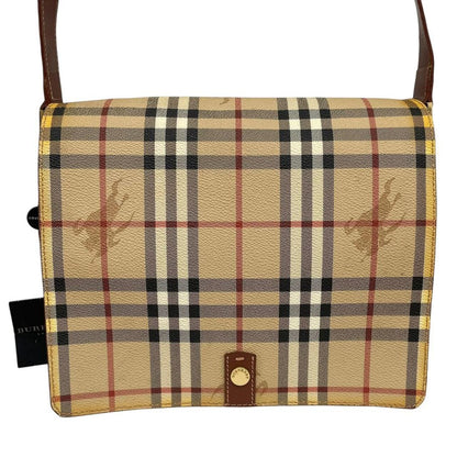 Vintage Burberry Beige and Brown Nova Check Crossbody Messenger Bag
