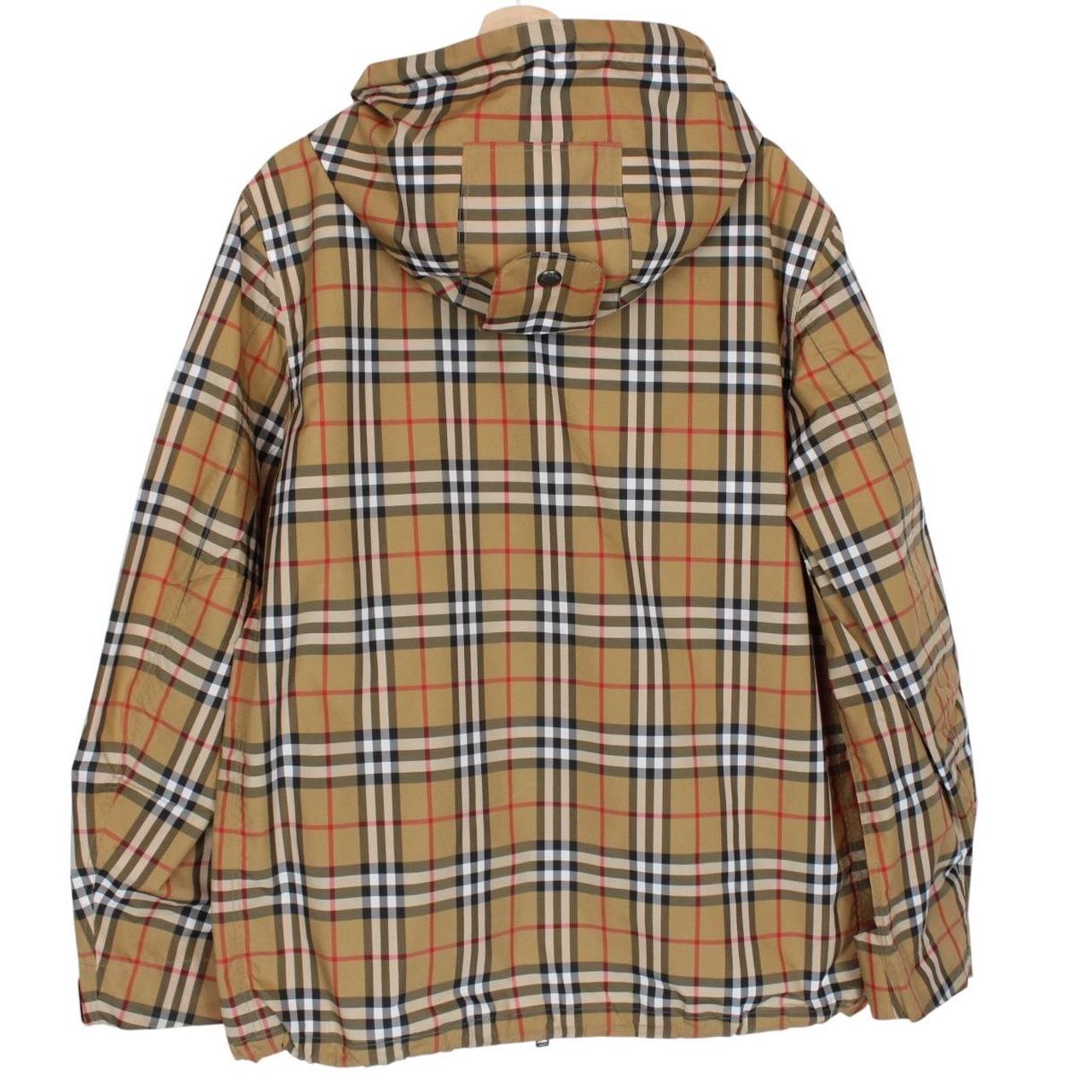Burberry Tan Brown Nova Check Full Zip Hooded Windbreaker Jacket