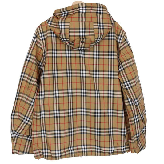 Burberry Tan Brown Nova Check Full Zip Hooded Windbreaker Jacket