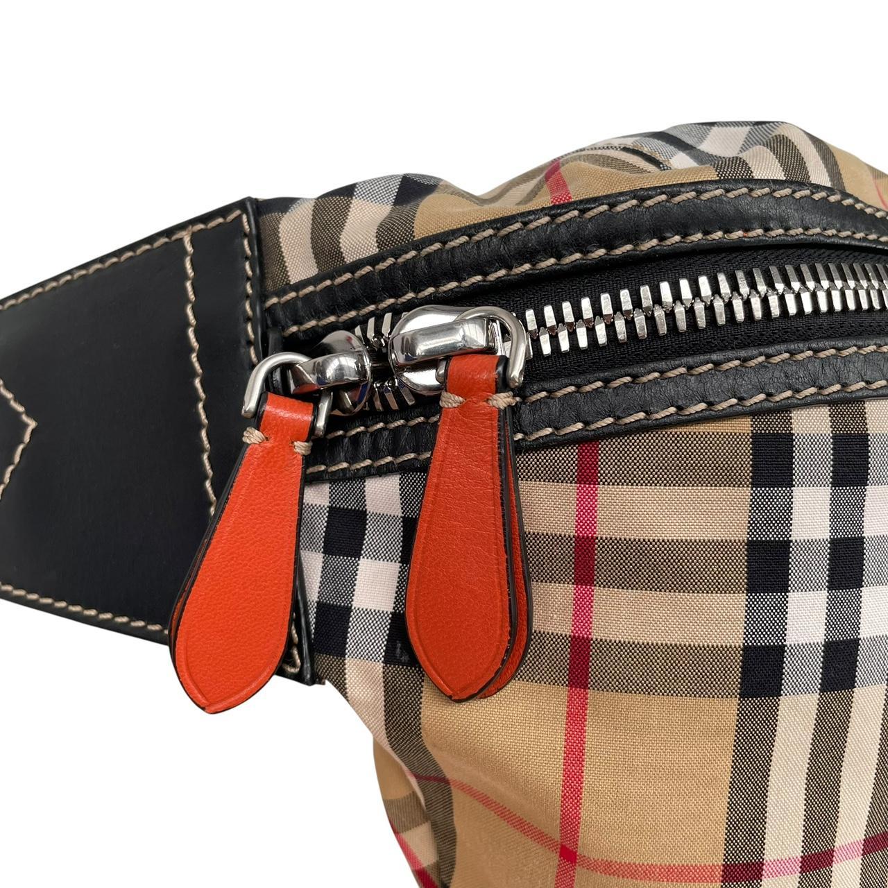 Burberry Beige and Black Nylon Nova Check Bum Bag