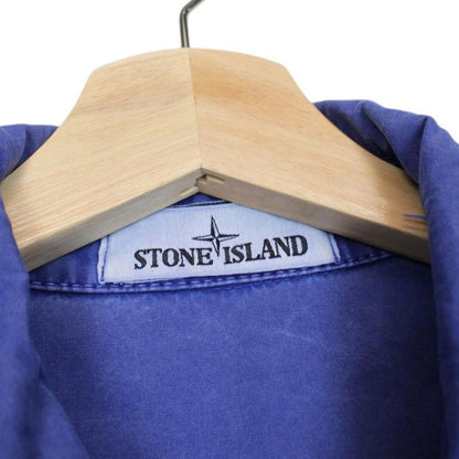Stone Island AW 2021 Blue Full Zip Cotton Overshirt Jacket