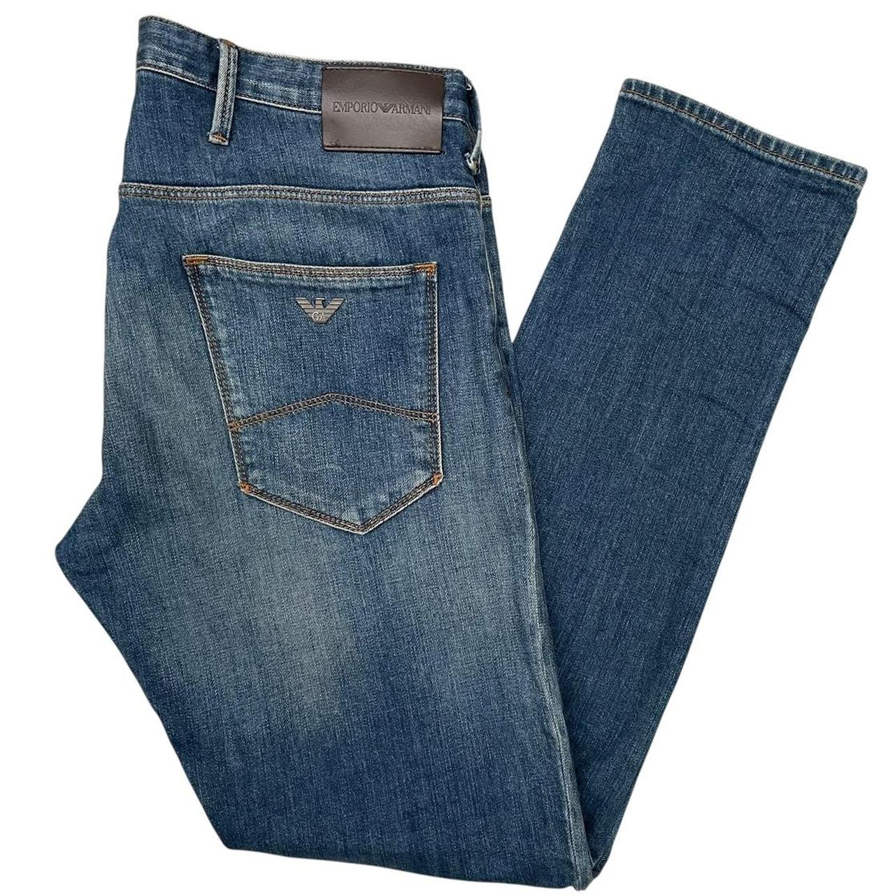 Armani Jeans Navy Blue Tapered Fit Denim Jeans