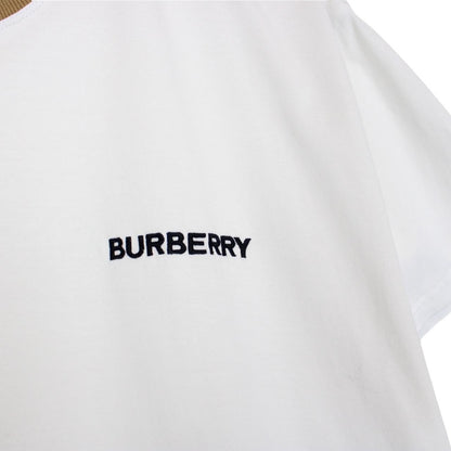 Burberry White and Tan Brown Jayson Nova Check Short Sleeve T-Shirt
