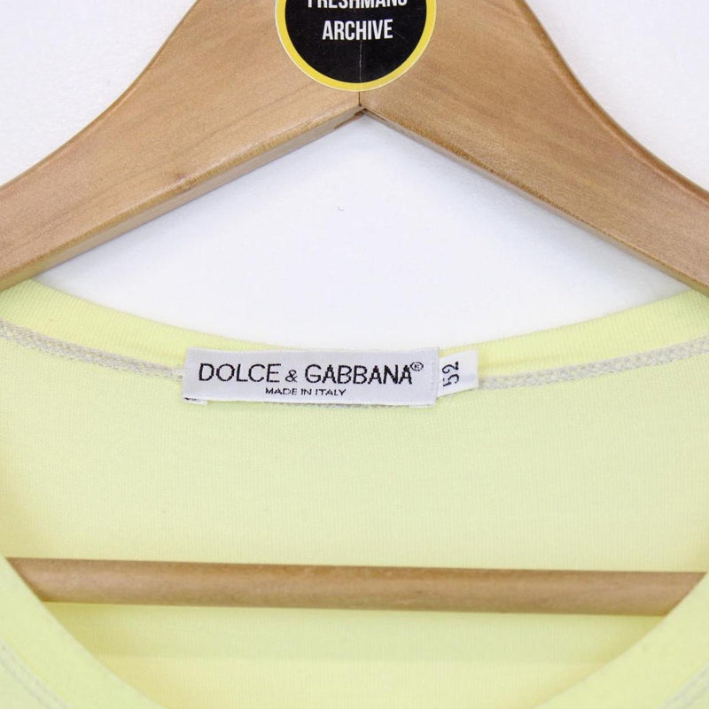 Vintage Dolce and Gabbana Yellow Short Sleeve Cotton T-Shirt