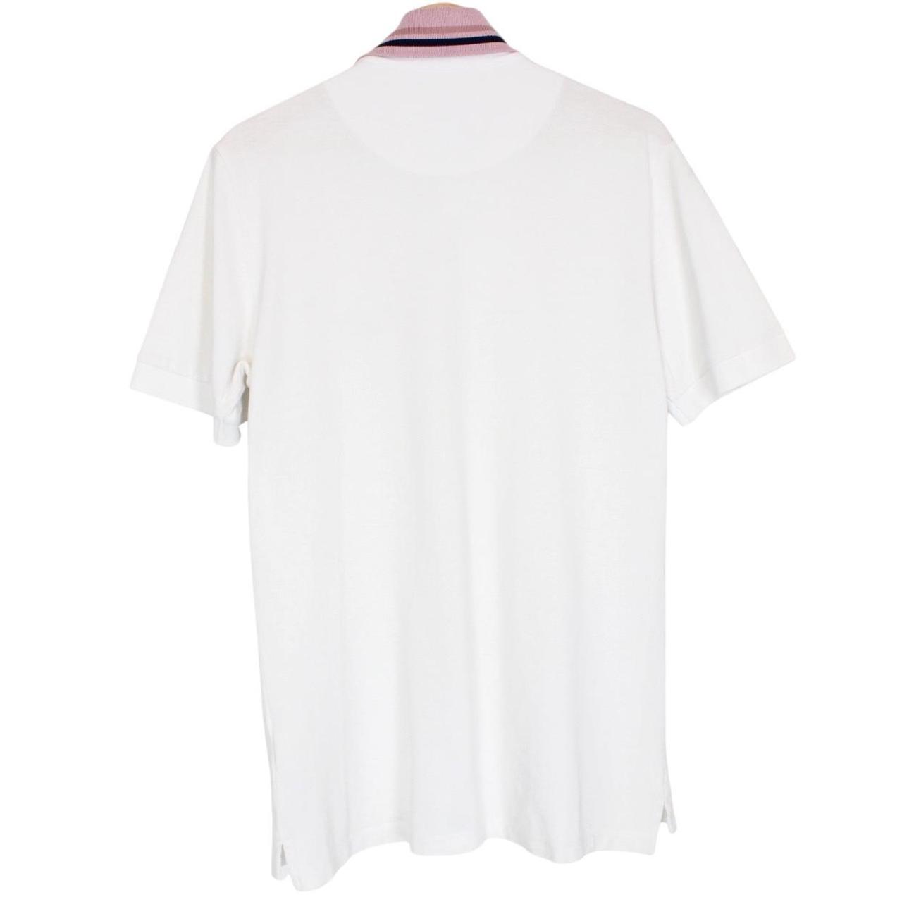 Vivienne Westwood White Striped Collar Short Sleeve Orb Polo Shirt