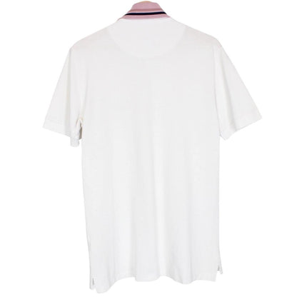 Vivienne Westwood White Striped Collar Short Sleeve Orb Polo Shirt