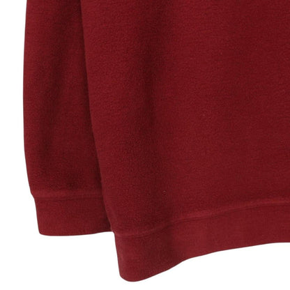 Vintage 1992 Stone Island Burgundy Cotton/Nylon 1/4 Zip Logo Jumper