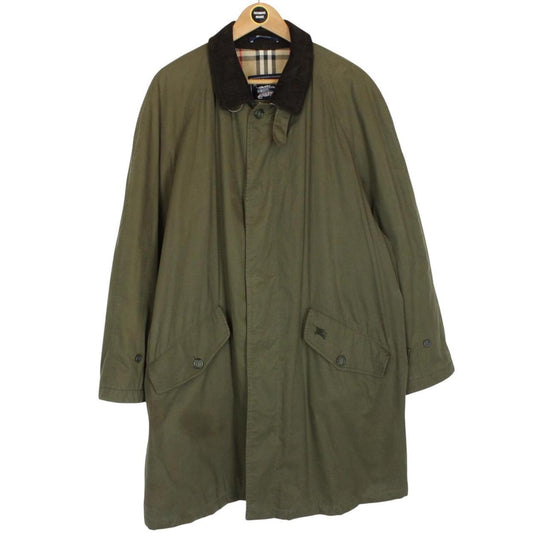 Vintage 90s Burberry Green Nova Check Lined Quilted Coat