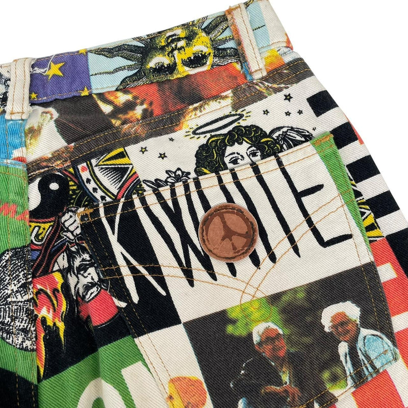Vintage 90s Moschino Multicoloured Opposites Ying Yang Tapered Fit Jeans