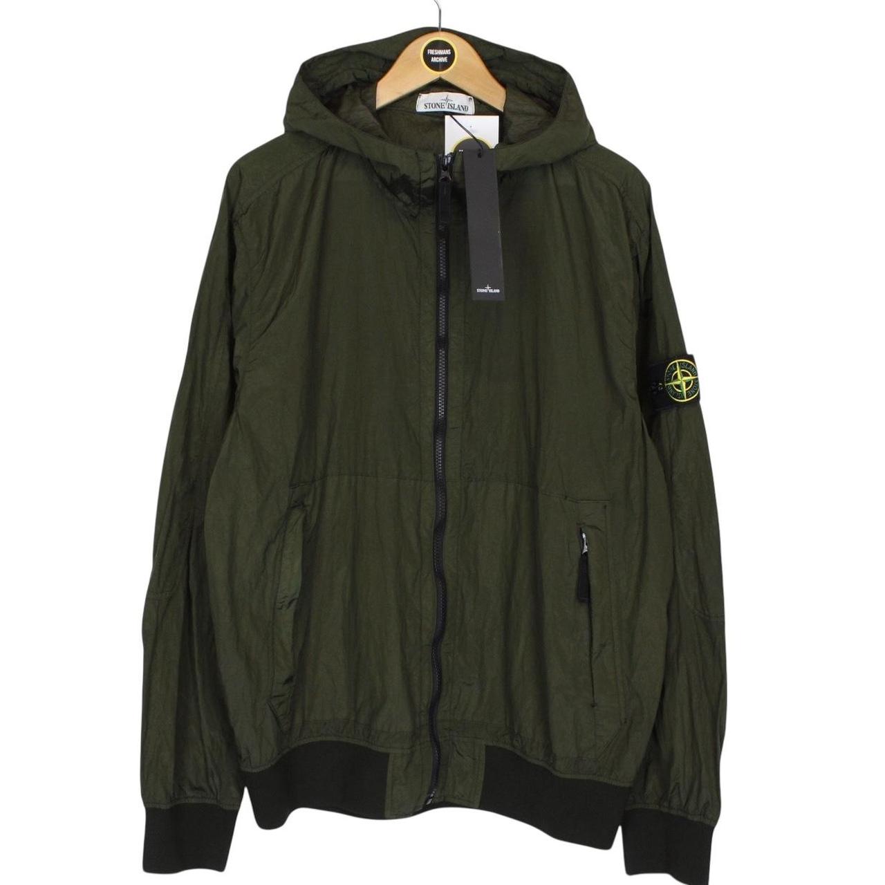 Stone Island SS 2018 Nylon Metal Watro Khaki Green Hooded Jacket