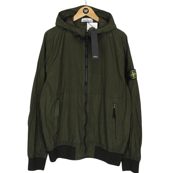 Stone Island SS 2018 Nylon Metal Watro Khaki Green Hooded Jacket