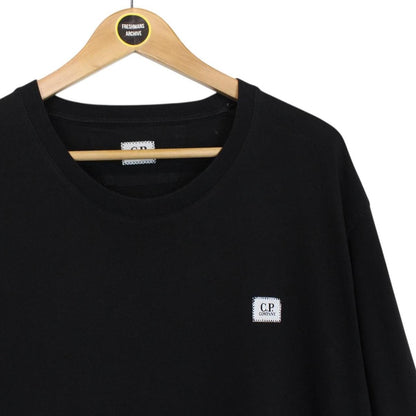 CP Company Black Logo Print Short Sleeve Cotton T-Shirt