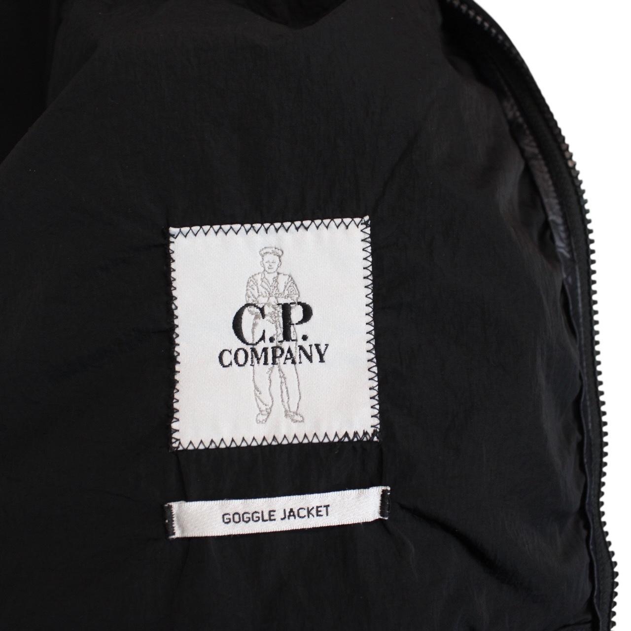 CP Company Black Full Zip Chrome-R Nylon Garment Dyed Goggle Jacket
