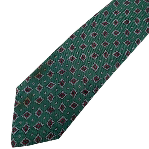 Vintage 90s Ralph Lauren Green and Navy Blue Silk Tie