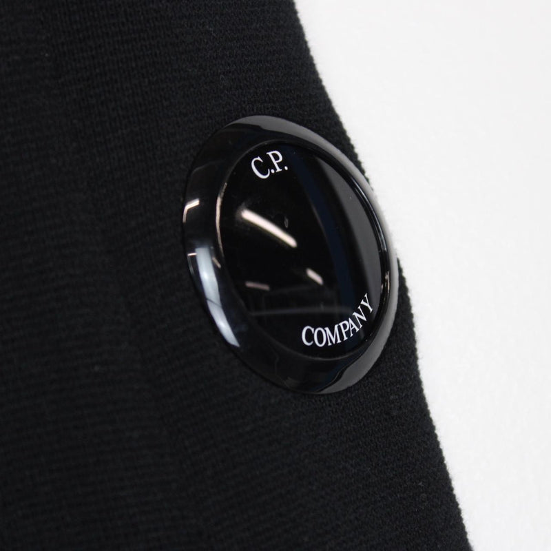 CP Company Black Cotton Knit Lens Sweatshirt Jumper