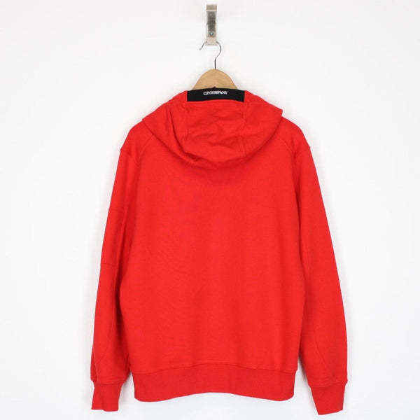 CP Company Red Cotton Lens Hoodie Jumper