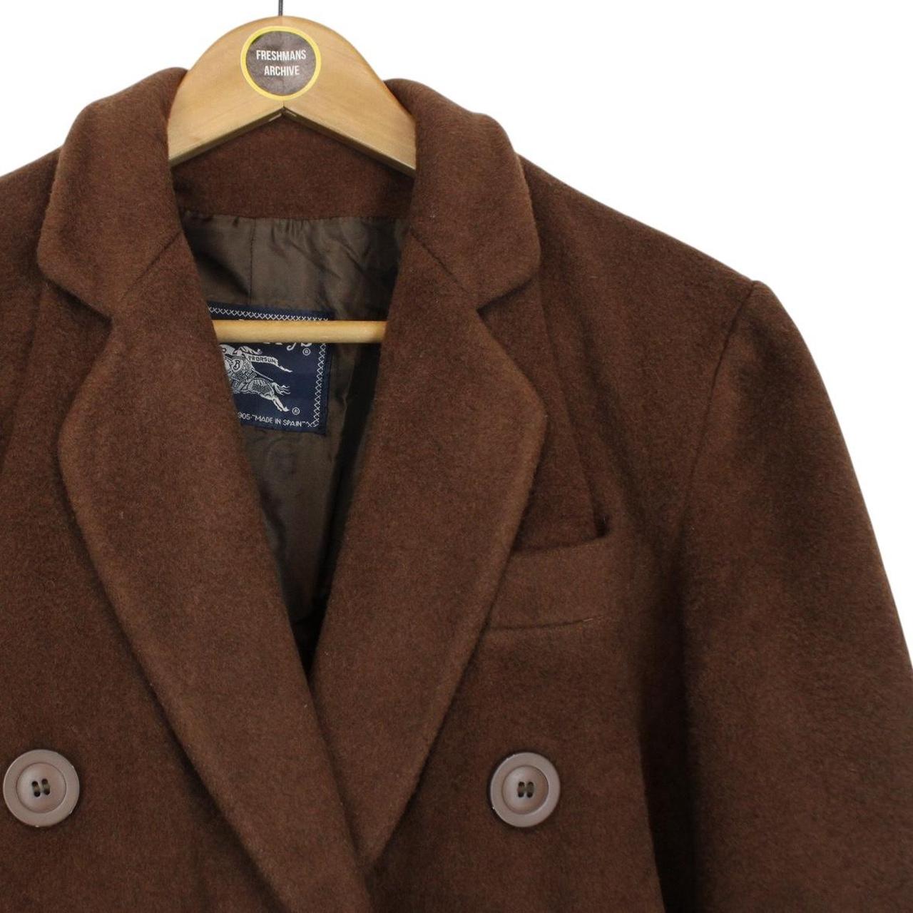 Vintage 90s Burberry Brown Wool and Camelhair Coat