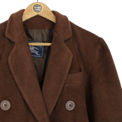 Vintage 90s Burberry Brown Wool and Camelhair Coat