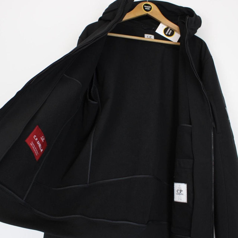 CP Company Black Full Zip Goggle Soft Shell Jacket