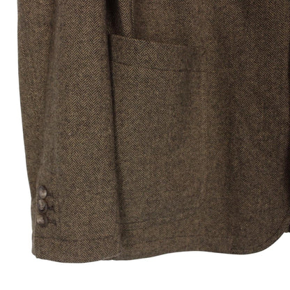 Polo Ralph Lauren brown herringbone wool blend sportcoat blazer with tags and logo.