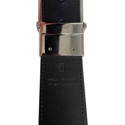 Burberry Reversible Plaque Beige and Black Buckle Nova Check Canvas Belt