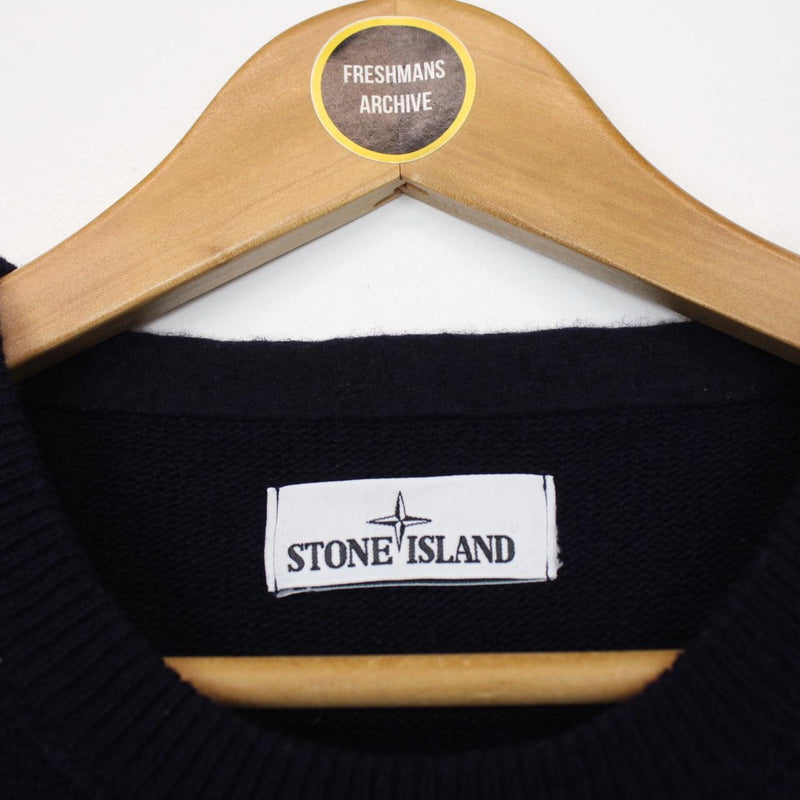 Stone Island AW 2016 Navy Blue Wool Knit Sweatshirt Jumper