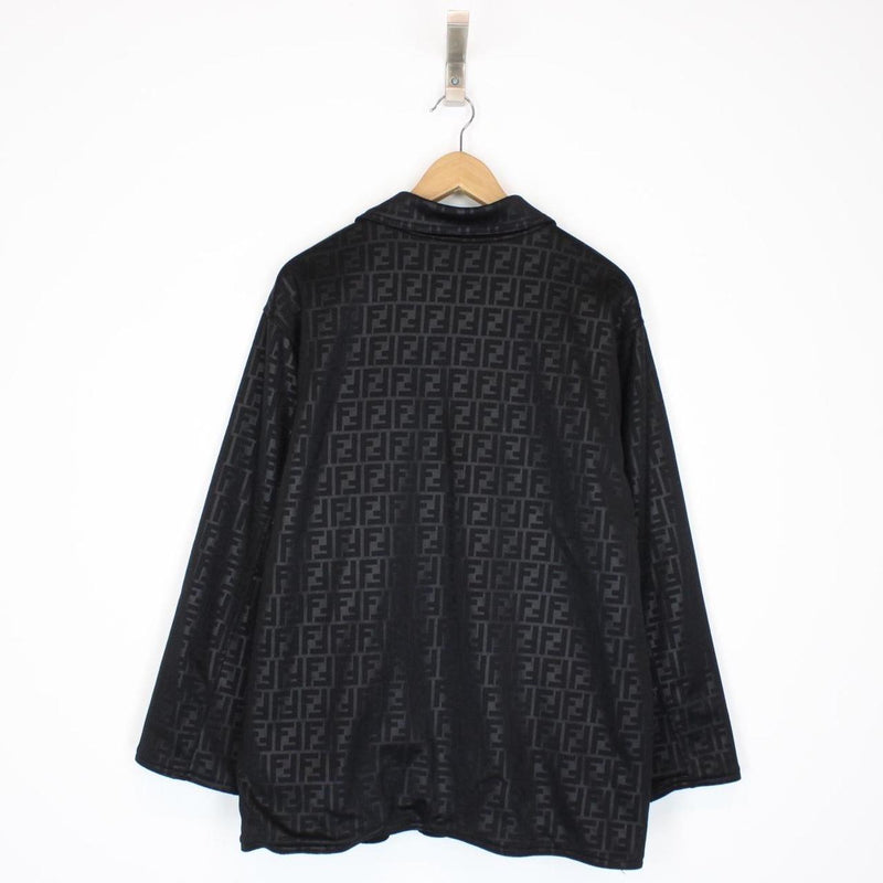Vintage 90s Fendi Black Zucca Monogram Reversible Jacket