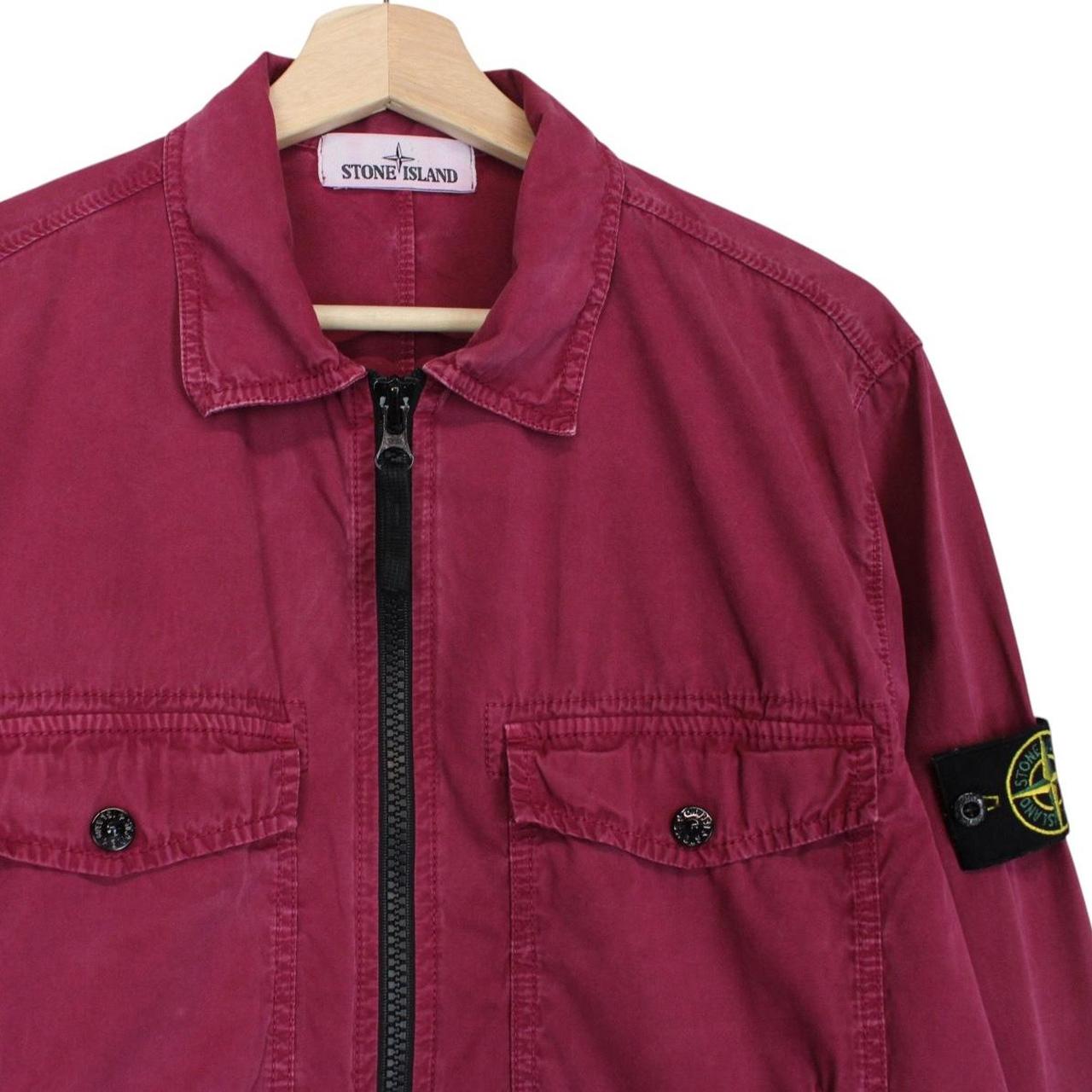 Stone Island AW 2018 Burgundy Full Zip Cotton Overshirt Jacket