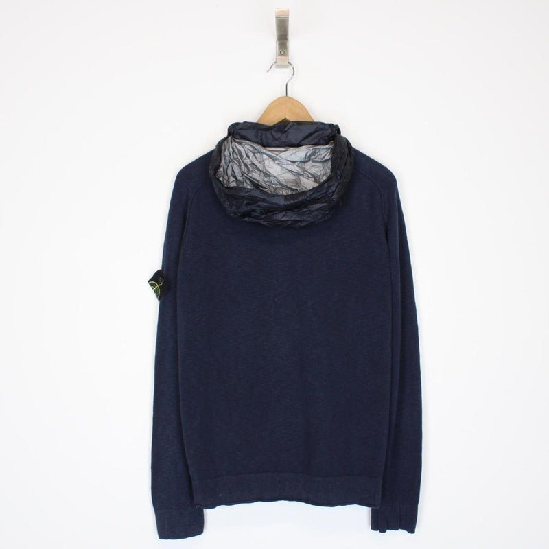 Stone Island SS 2012 Navy Blue Cotton Knit Full Zip Hoodie