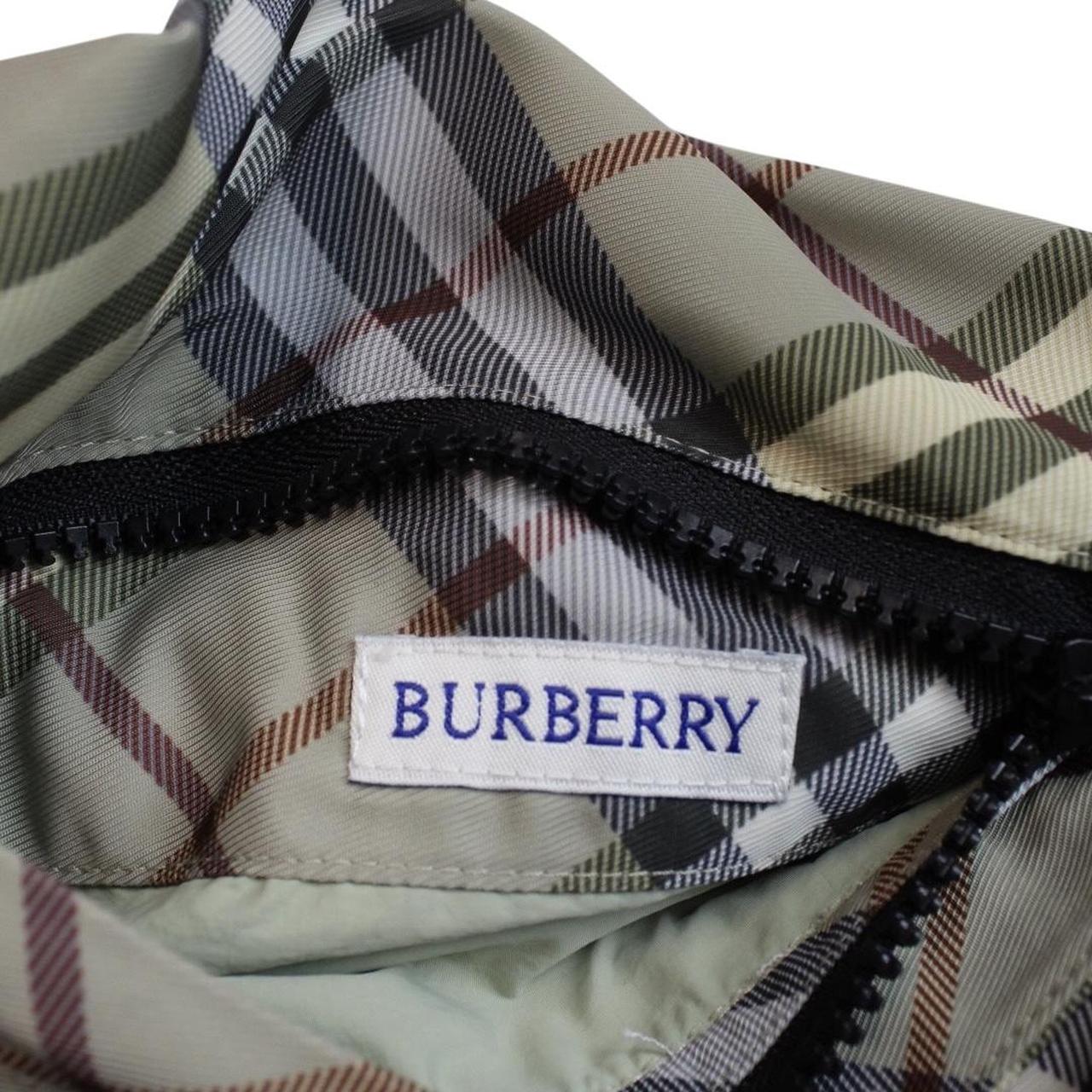 Burberry Green EKD Nova Check Full Zip Nylon Hooded Reversible Jacket