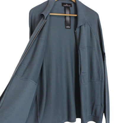 Stone Island Shadow Project AW 2022 Blue Cashmere Silk Blend Knit Full Zip