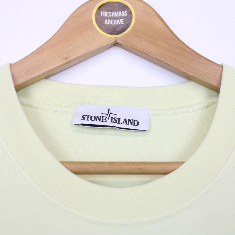 Stone Island SS 2021 Yellow Cotton Sweatshirt Jumper