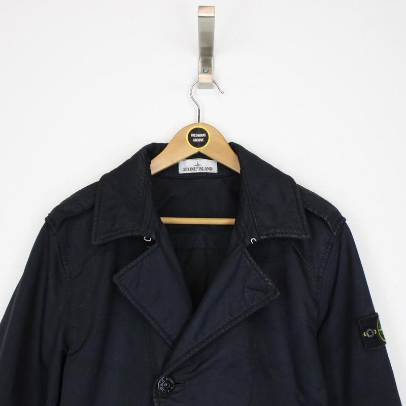 Stone Island AW 2017 Navy Blue David-TC Button Up Coat