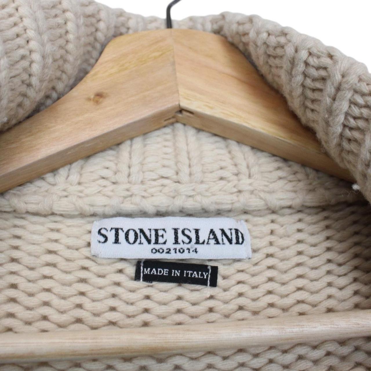 Vintage Stone Island AW 2003 Cream President Wool Knit Jacket
