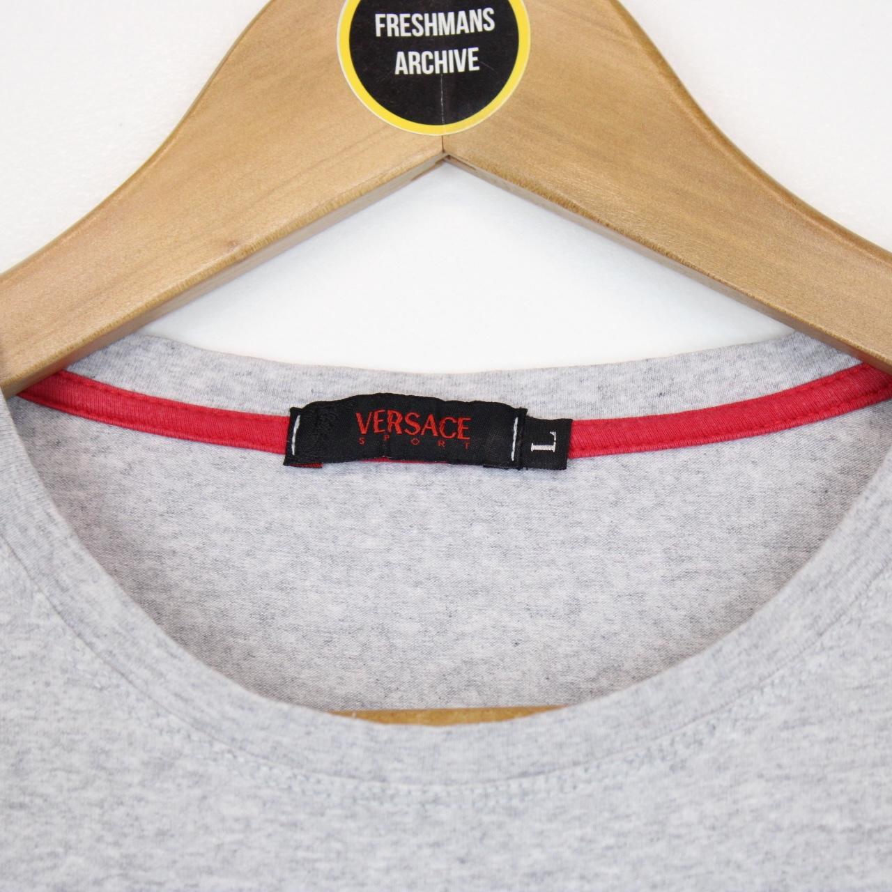 Vintage 90s Versace Sport Grey Short Sleeve Cotton T-Shirt