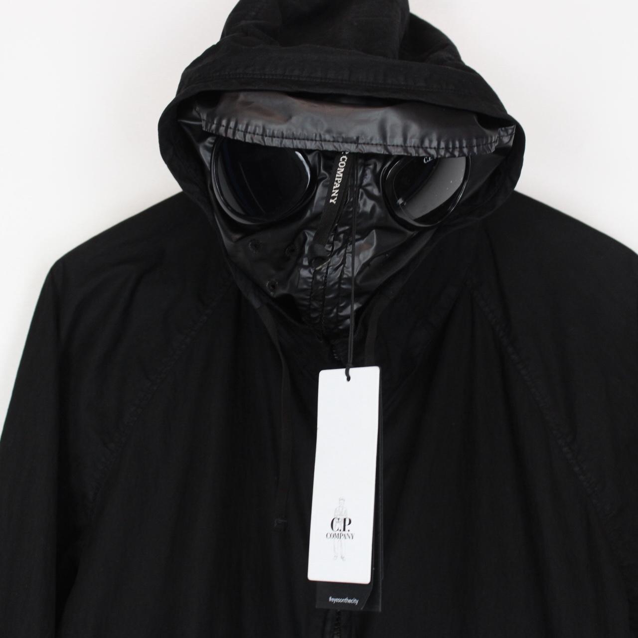 CP Company Black 50 Fili Gum Mixed Full Zip Hooded Explorer Goggle Jacket