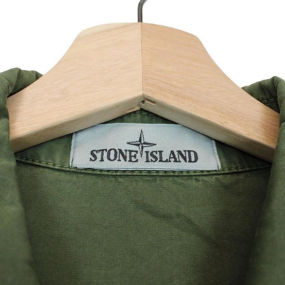Stone Island SS 2022 Green Full Zip Cotton Overshirt Jacket