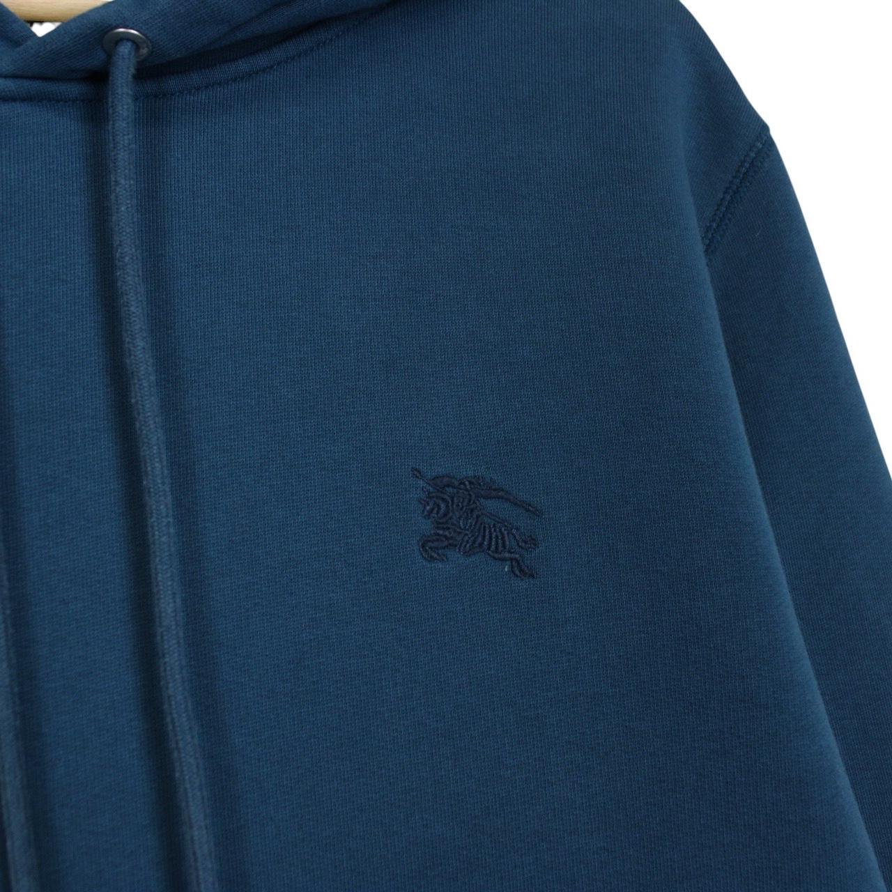 Burberry Teal Blue Pullover Cotton Hoodie Jumper