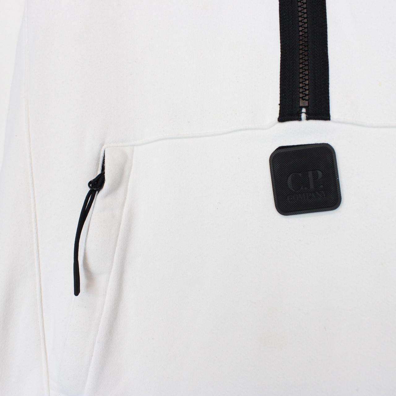 CP Company Metropolis White 1/4 Zip Cotton Hoodie Jumper