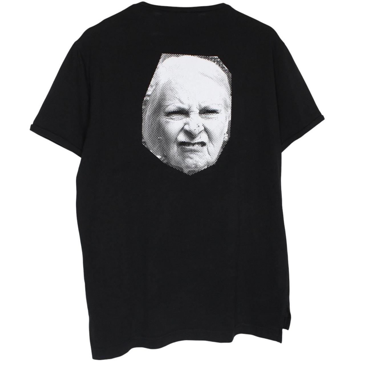 Vivienne Westwood black pocket t-shirt with organic face print and logo detail.