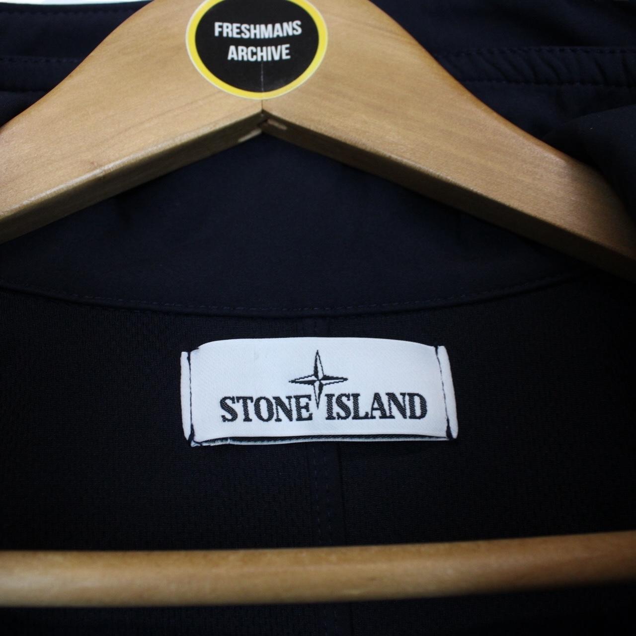 Stone Island SS 2019 Navy Blue Light Soft Shell-R Full Zip Jacket