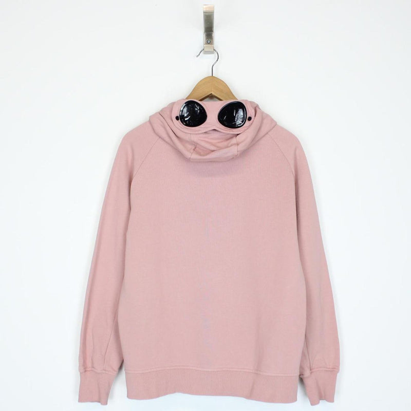CP Company Rose Pink Cotton Full Zip Goggle Hoodie Jumper