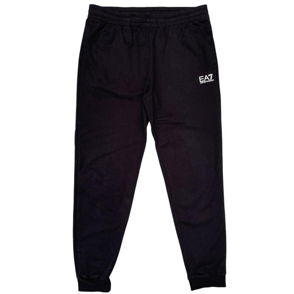 Emporio Armani EA7 Black and White Cotton Tracksuit Bottoms / Joggers