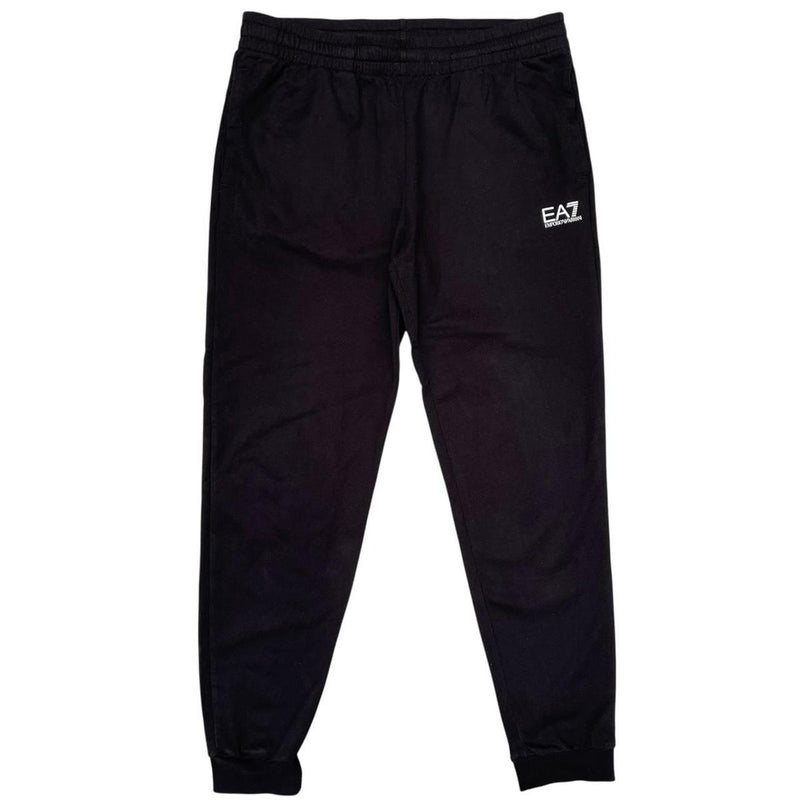 Emporio Armani EA7 Black and White Cotton Tracksuit Bottoms / Joggers