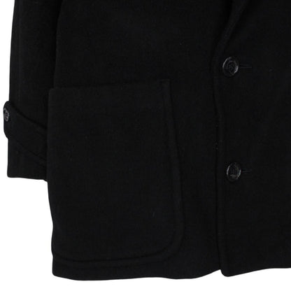Vintage 90s Christian Dior Black Cashmere Wool Blend Double Breasted Coat