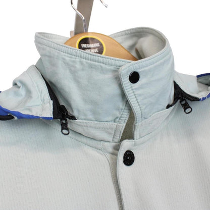 Stone Island Marina SS 2023 Light Blue Plated Dyed Cotton Nylon Hoodie Jumper